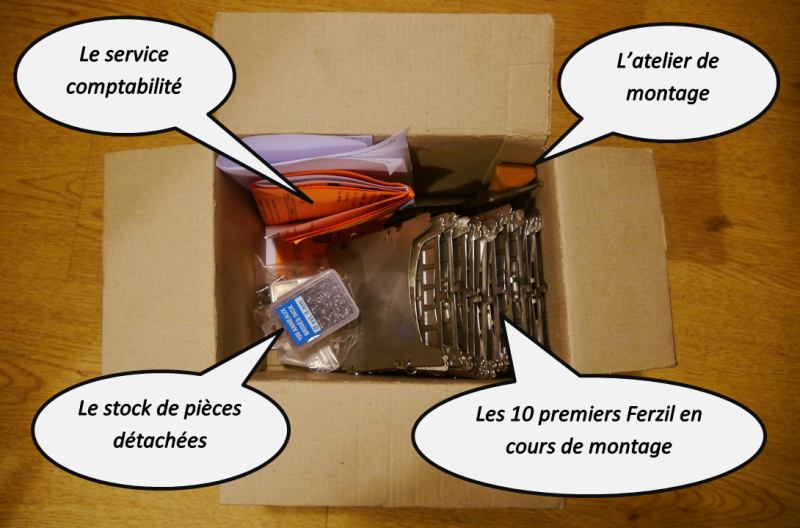carton avec les premiers réchauds en stock.